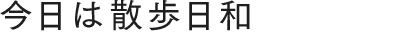 今日は散歩日和