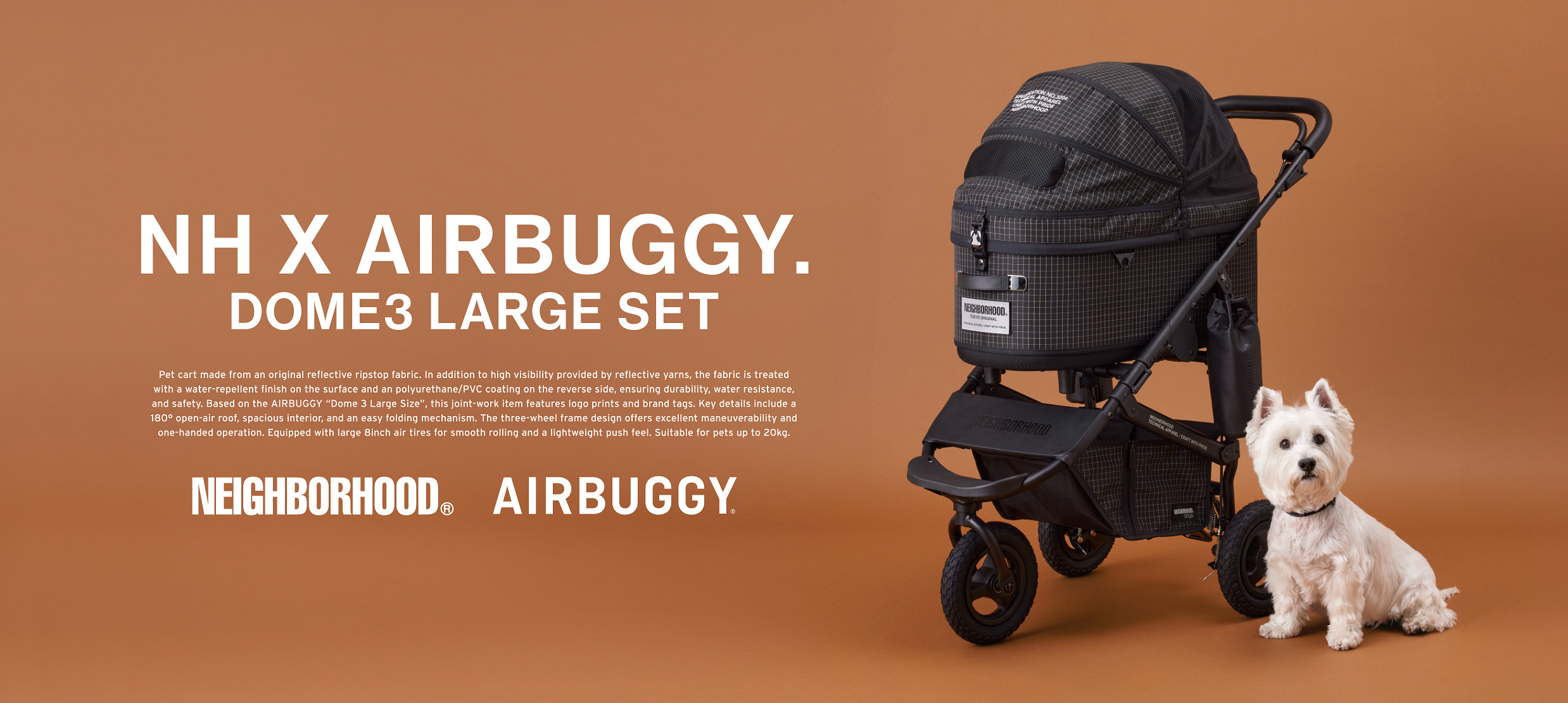 NEIGHBORHOODとLIFEBUGGYブランドのAIRBUGGY による、初のコラボレーションDOME3が新登場。
