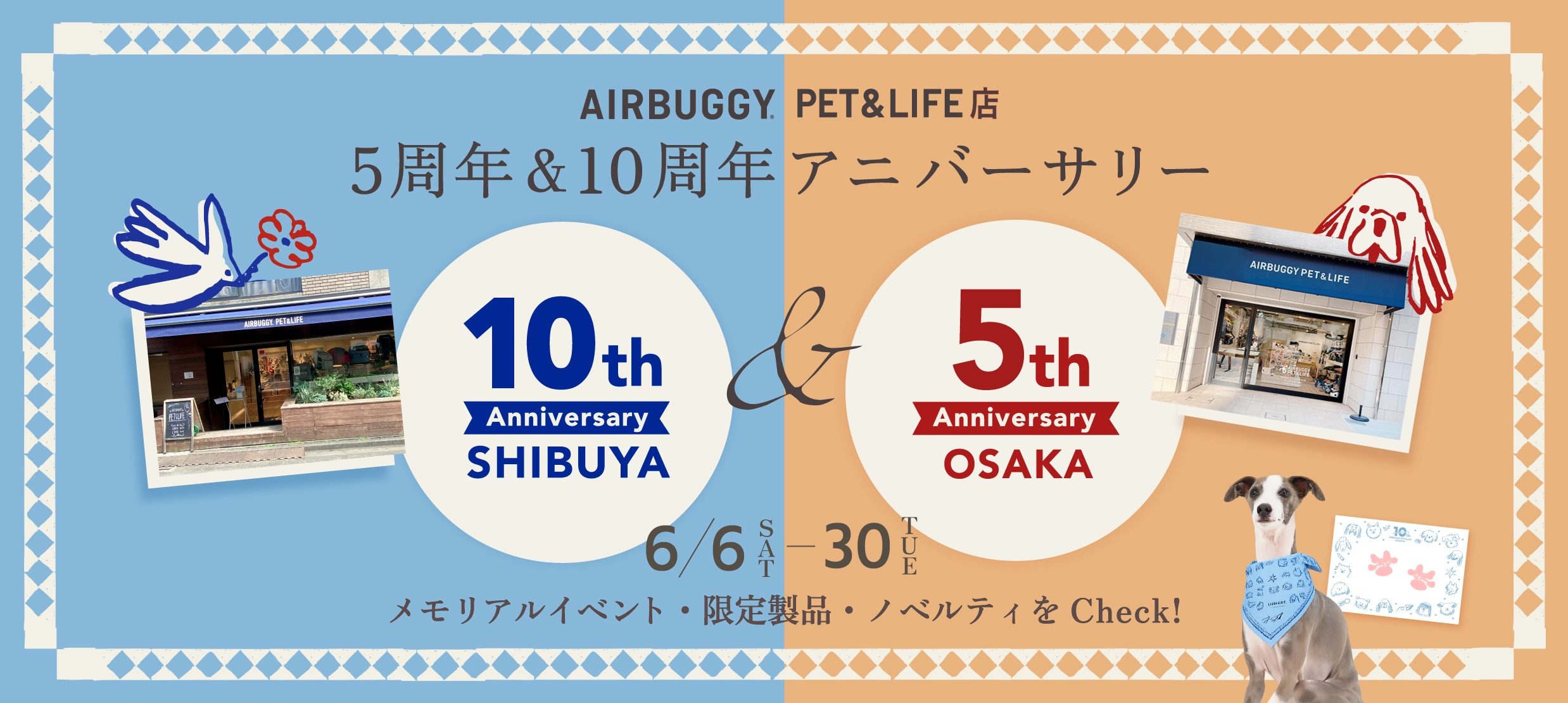 AIRBUGGY PET＆LIFE直営店　渋谷本店10周年／大阪店5周年　アニバーサリー